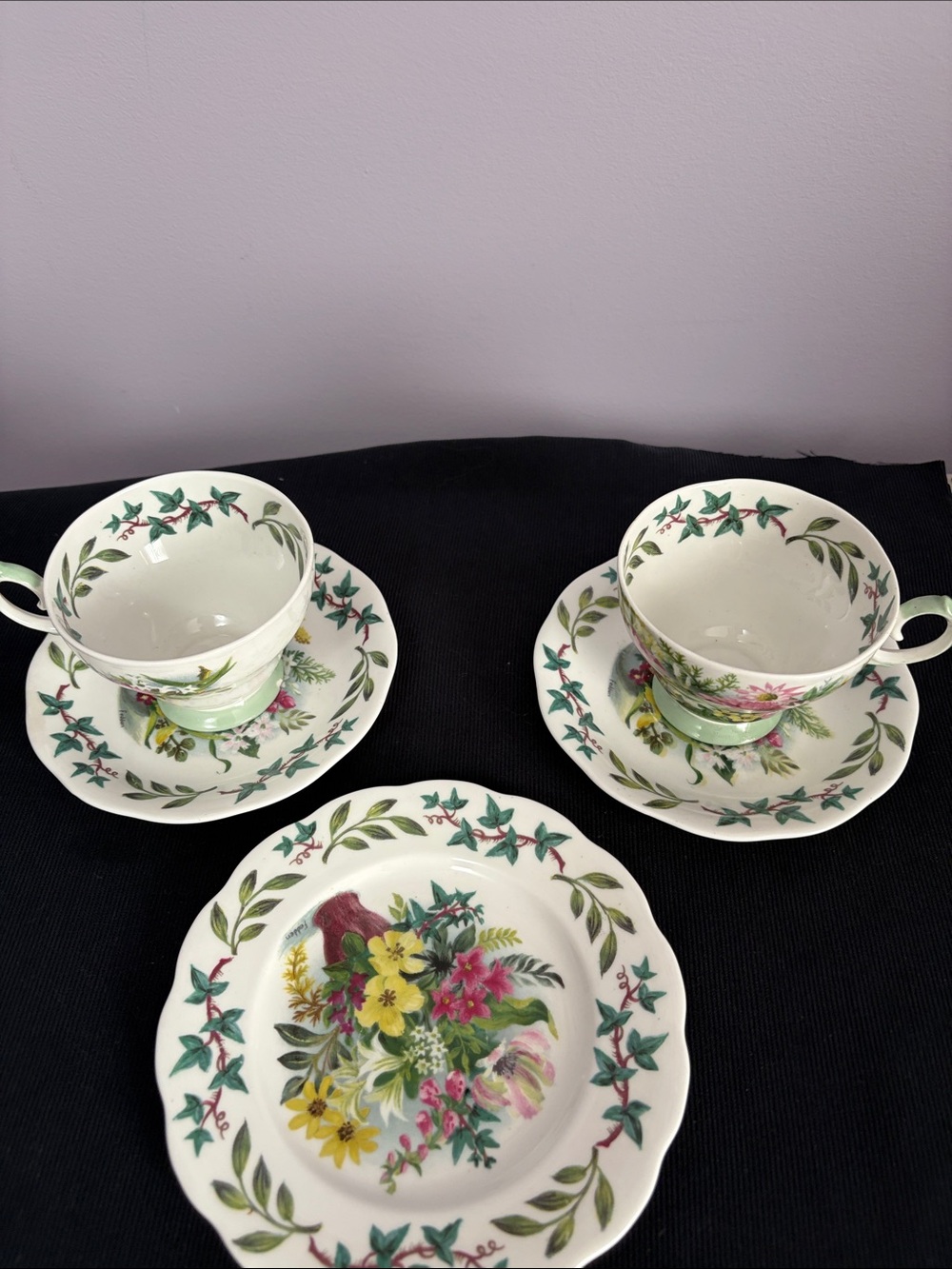 Queen Anne Royal Academy bone china cups and plates